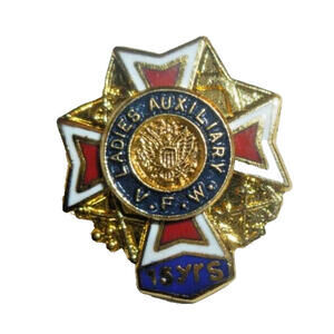 Vintage VFW Veterans Foreign Wars Ladies Auxiliary‎ 15 Year Lapel Hat Pin Small